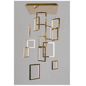 Lampa wisząca Moderno 15898 ledowa, złota, wymiar bazy: 60x60cm, długość do 400 cm.