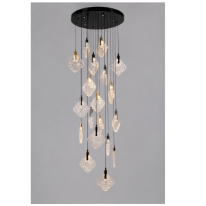 Lampa wisząca 15912, złoto+ czerń polerowana, średnica 60cm, maksymalna długość lampy 350 cm