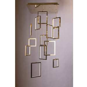 Lampa wisząca Moderno 15898 ledowa, złota, wymiar bazy: 60x60cm, długość do 400 cm.