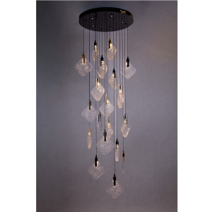 Lampa wisząca 7715912, złoto+ czerń polerowana, średnica 60cm, maksymalna długość lampy 350 cm