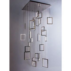 Lampa wisząca MODERNO 15897, czerń polerowana, baza 80x80 cm, maksymalna wysokość lampy 400 cm