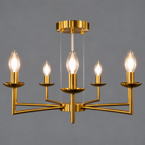 Żyrandol Elegance 15758, 7 punktów świetlnych, kolor mosiądz, średnica 70 cm.