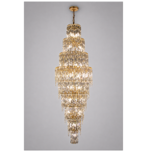 Lampa wisząca ELEGANCE 16050, złota, kryształowa, średnica 60cm, długość 200 cm