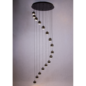 Lampa wisząca MODERNO 15909, czerń polerowana+ mat, średnica 60 cm, długość do 300 cm
