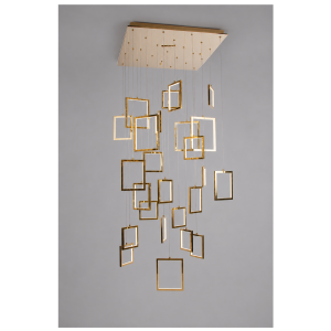 Lampa wisząca MODERNO 15896, złota, baza 80x80 cm, maksymalna długość 400 cm
