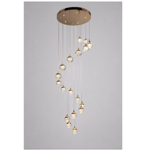 Lampa wisząca MODERNO 16075, złoto, średnica 60cm, maksymalna długość lampy 400 cm