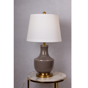 Lampa stołowa ELEGANCE 16088, beżowa, porcelanowa, średnica 45 cm, wysokość 82 cm