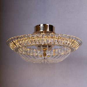 Plafon kryształowy CHRISTINA 16066, złoty, średnica 60cm, wysokość 30cm, 50 WAT LED