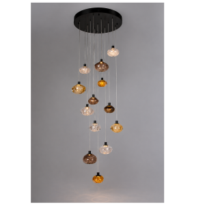 Lampa wisząca MODERNO 16076, czerń szczotkowana, średnica 60cm, maksymalna długość lampy 400 cm